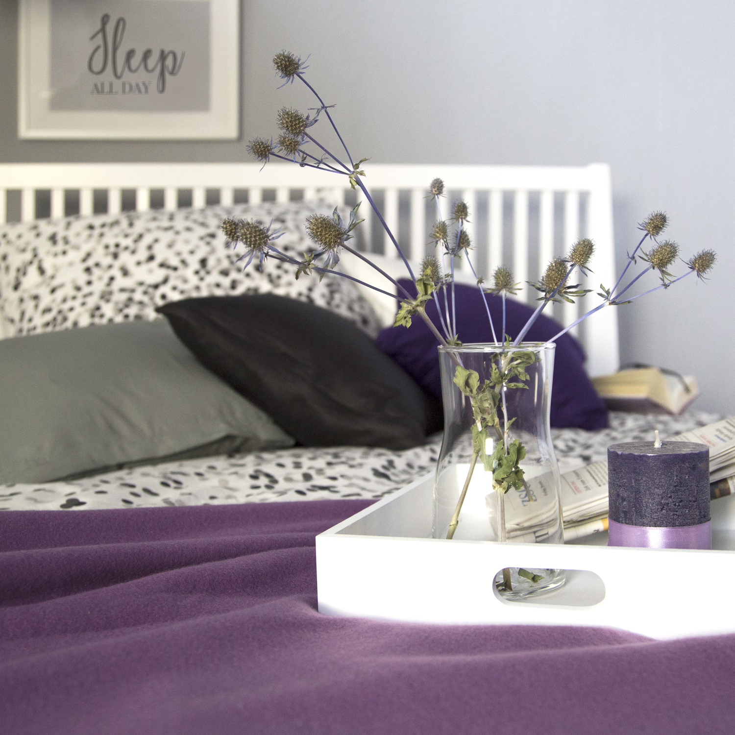 Wood Bed 140x200 cm White | Double Bed | with Slatted Frame | Scandinavian Style | Kids Youth Guest Bedroom