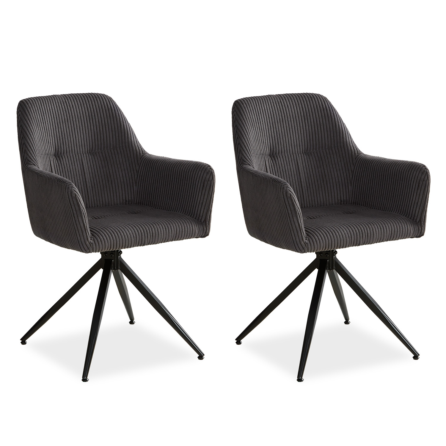 Dining Chair Set of 1, 2, 4 or 6 Modern Egg Chairs Corduroy Grey Armchairs Dining Room Chairs Upholstered Chairs Eames Chairs