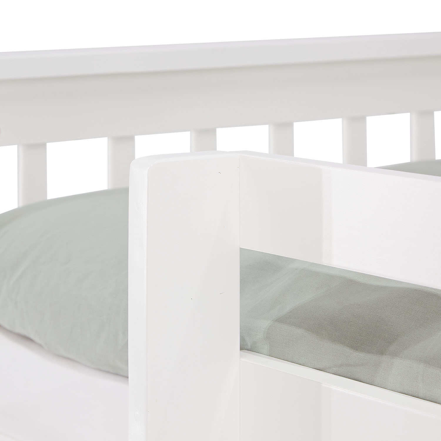 Bunk Bed 90x200 cm White | Kids Bed with Mattress | Storage | Fall Protection | Convertible | Massif pine wood