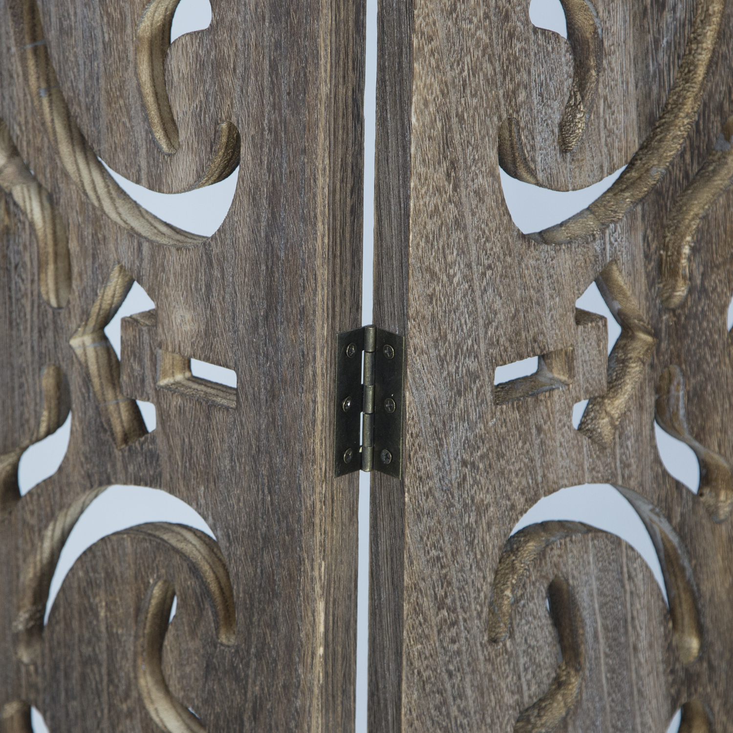 Paravent Brown Carvings | 3-panel | Wood | Room Divider Partition Privacy Screen