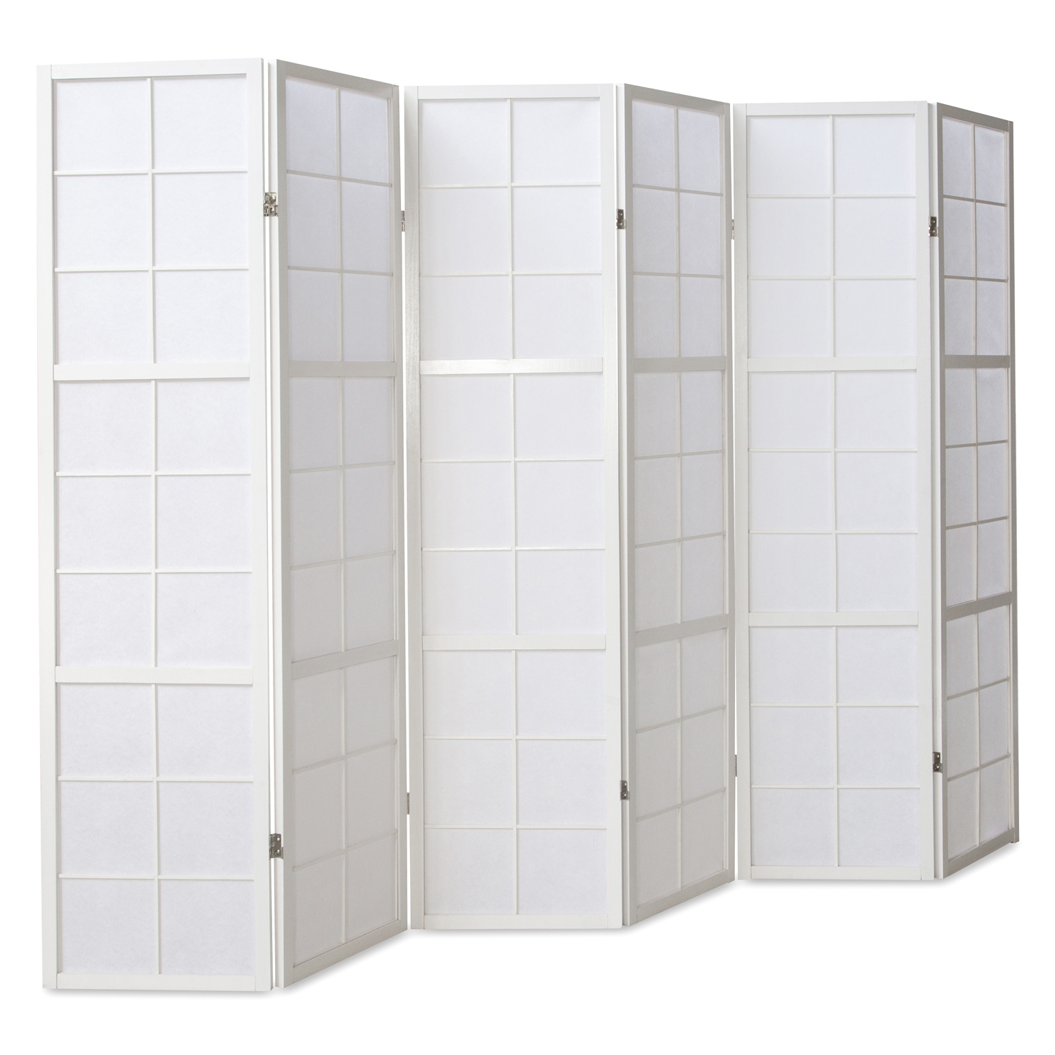 Paravent White Shoji Rice Paper White | 6-panel | Wood | Room Divider Partition Privacy Screen