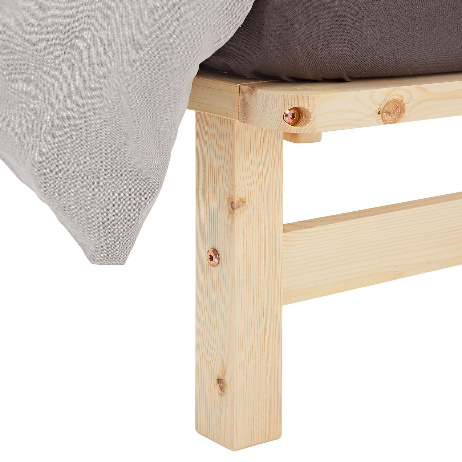 Pallet Bed 90x200 cm Natural | Single Bed with Slatted Frame | with Mattress | Wood | Kids Youth Guest Bedroom