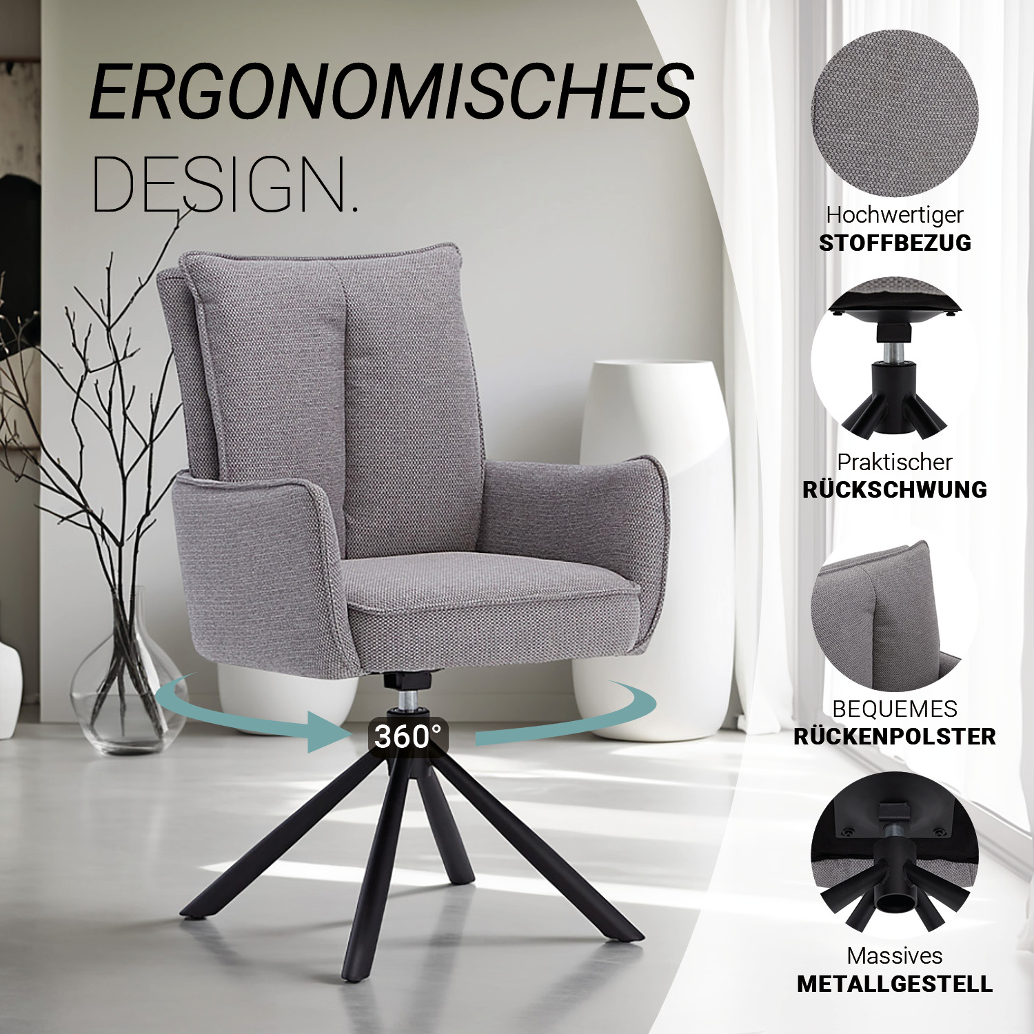 Modern Dining Table Oval Brown Black with 4 Grey Anthracite Chairs Dining Room Table 8 Seater Industrial Look