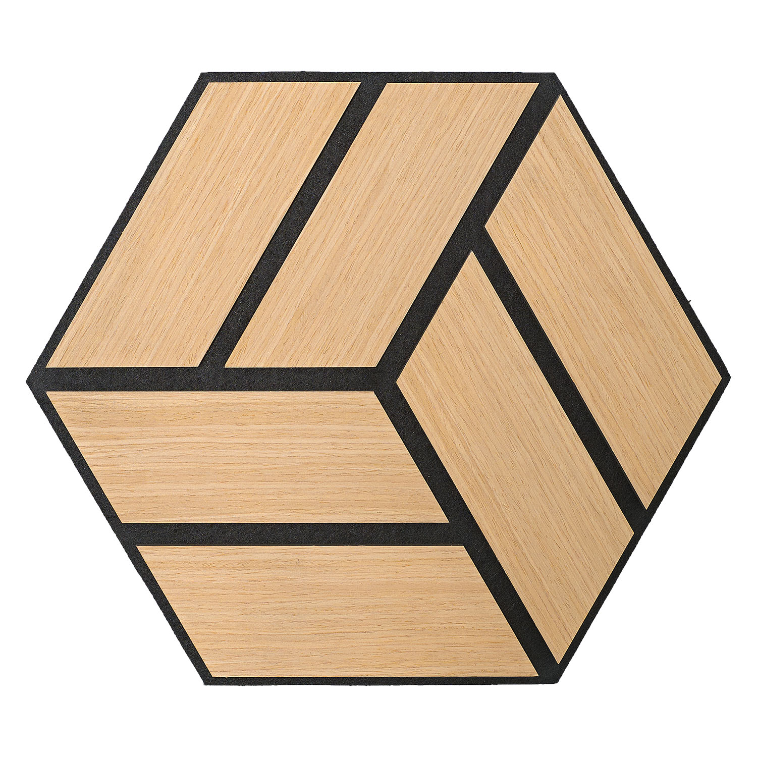 Acoustic Panels Wall Panels Hexagon Honeycomb 30 x 26 cm Natural Oak | Wood | 4-piece Set | 3D Akustikpaneele Holz 30 x 26 cm Braun Grau Natur Paneele Hexagon Wandpaneele 3D Wandpaneel Wandverkleidung Dekorpaneel