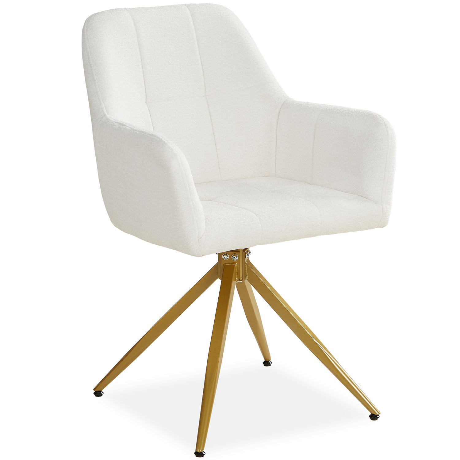 Modern Dining Table Wood Oak 160x90 cm with 4 Beige Bouclé Chairs Dining Room Table Natural Wooden Table