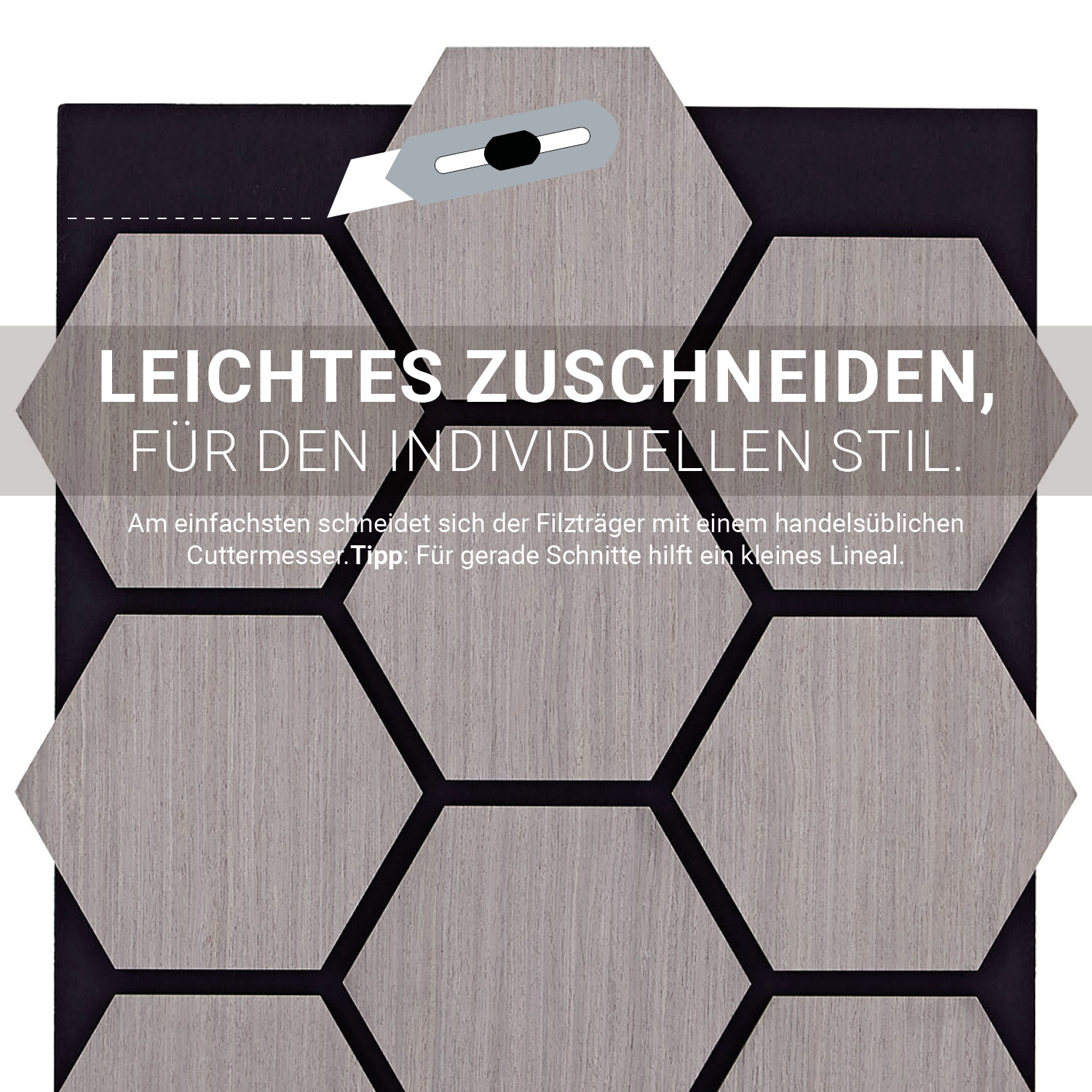 4 or 8 Wall panels 62 x 76 cm Hexagon Brown Grey Natural Wood paneling for walls Acoustic panels Bedroom paneling Wall cladding Acoustic sound panels Sound proof panels