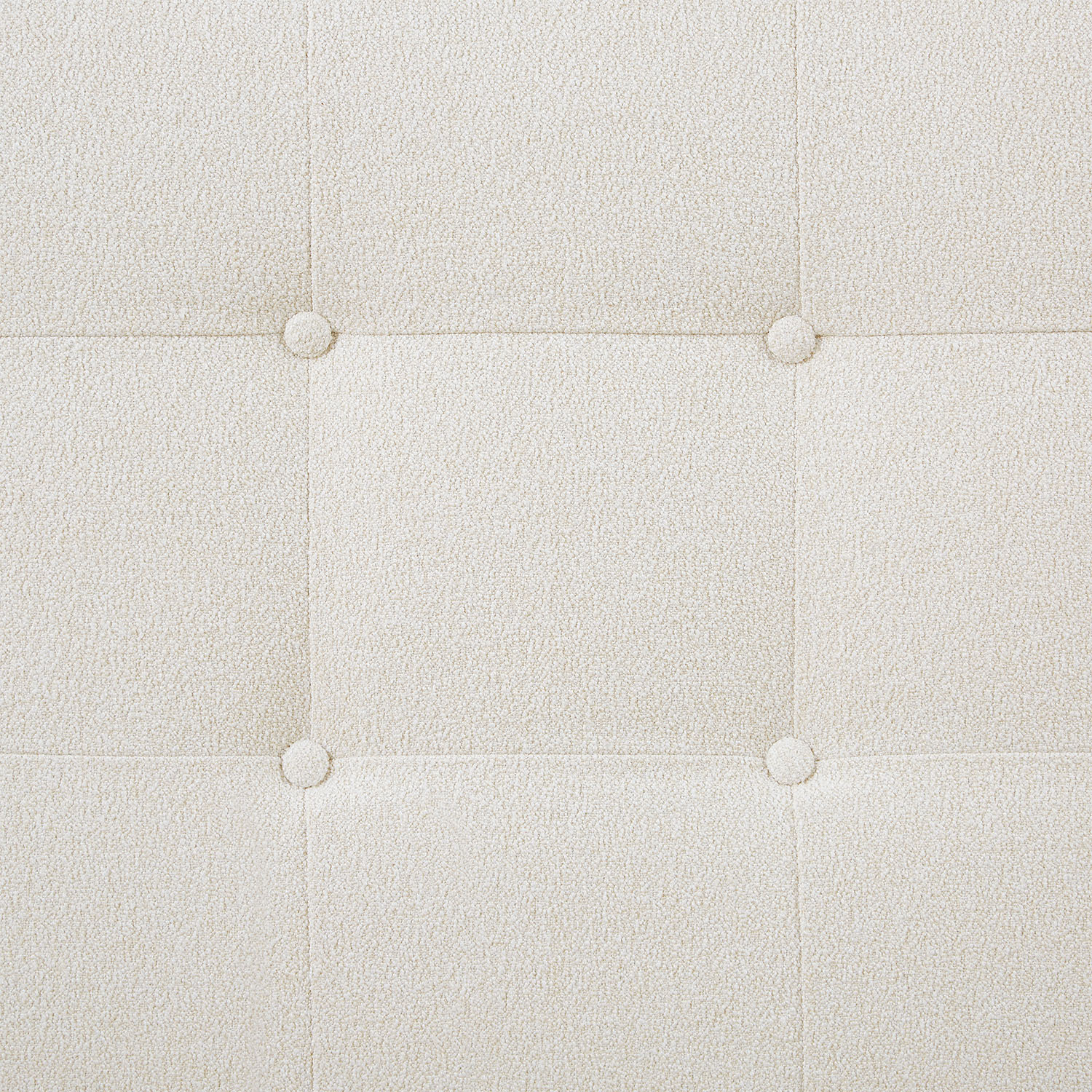 Small Double Bed 140x200 cm with Mattress Bouclé Beige Upholstered Bed with Slatted Frame Fabric Bed Frame