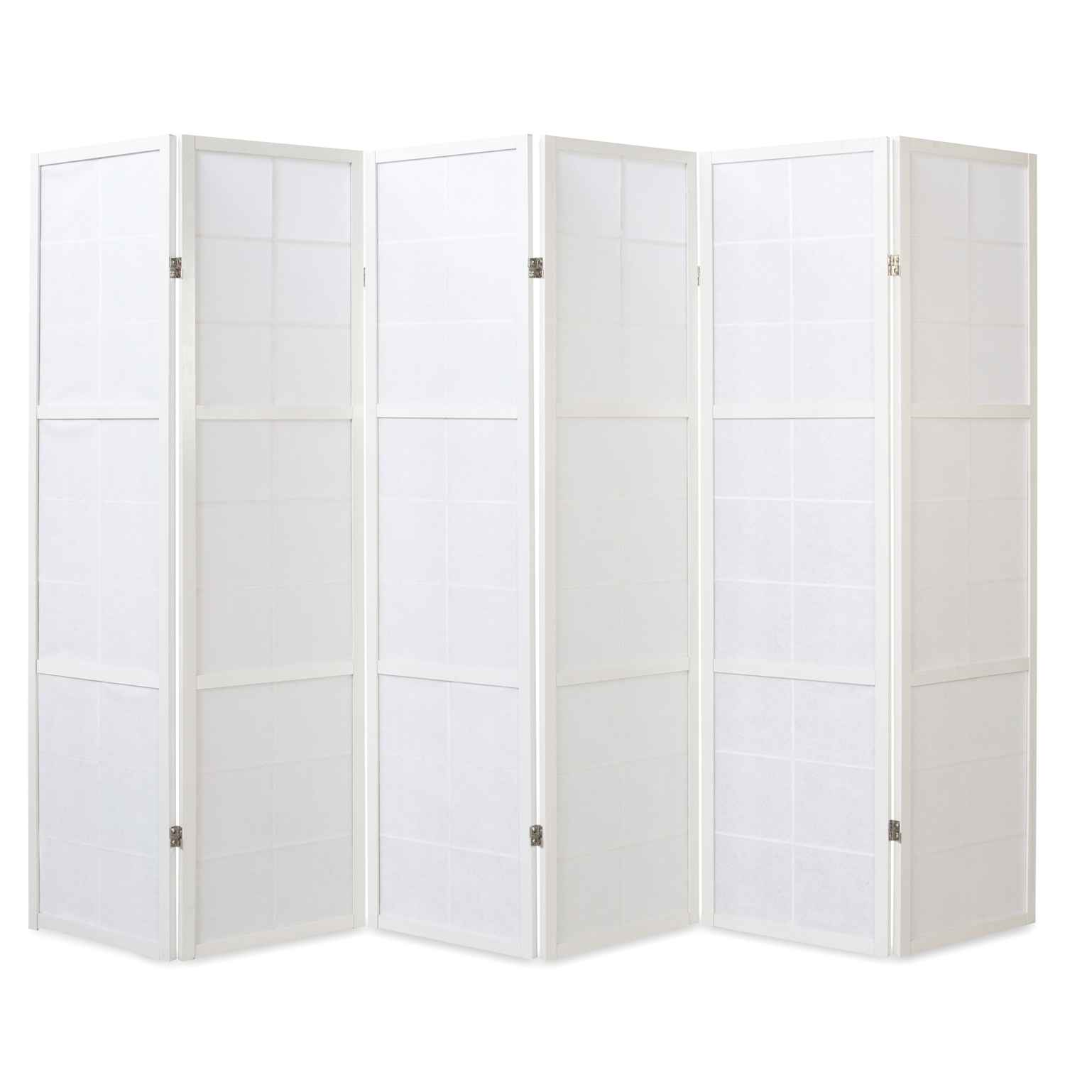 Paravent White Shoji Rice Paper White | 6-panel | Wood | Room Divider Partition Privacy Screen