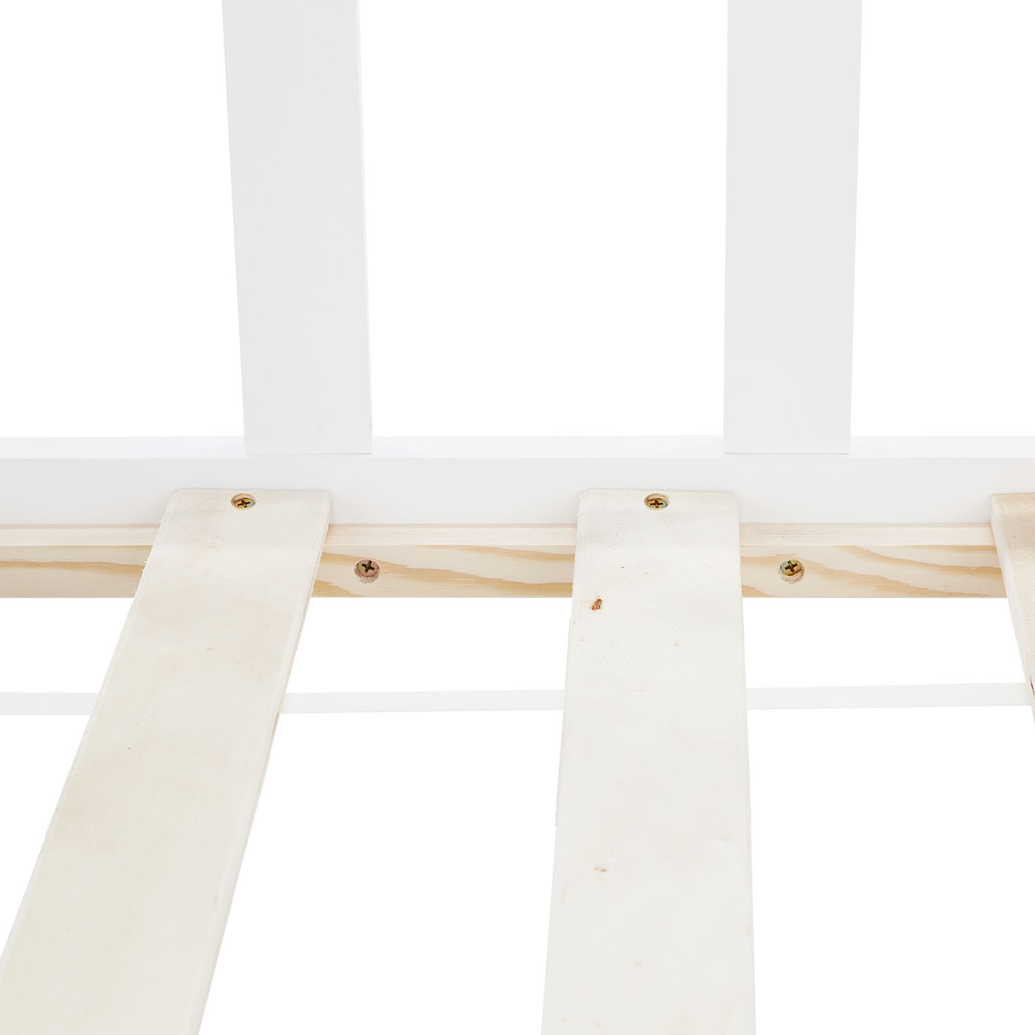 Children's Bed 120x200 White | Floor Bed with Mattress & Slatted Frame | with Fall Protection | Montessori