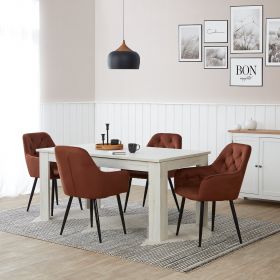 Upholstered Chair Velvet Brown | single | with Armrests | Kitchen Dining Room Office